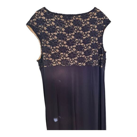NWT Connected Embellished Cap Sleeve Gathered Waist Navy Gown Size 24W - Picture 5 of 12